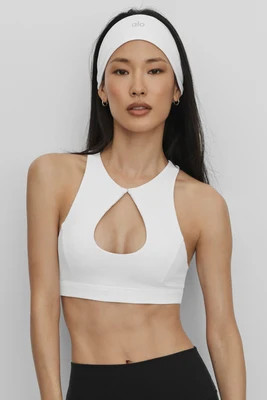 ALO | Airbrush Lock In Bra in White, Size: Medium | Alo Yoga