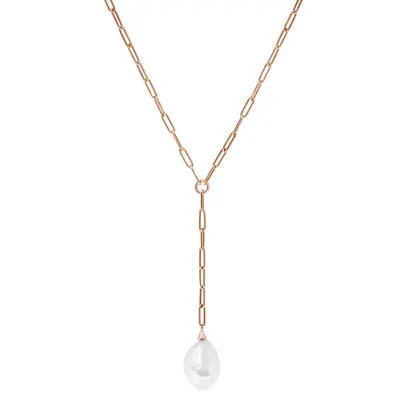 EFFY 14K Yellow Gold Freshwater Pearl Lariat Necklace in 14K Gold at Nordstrom, Size 18 | Nordstrom
