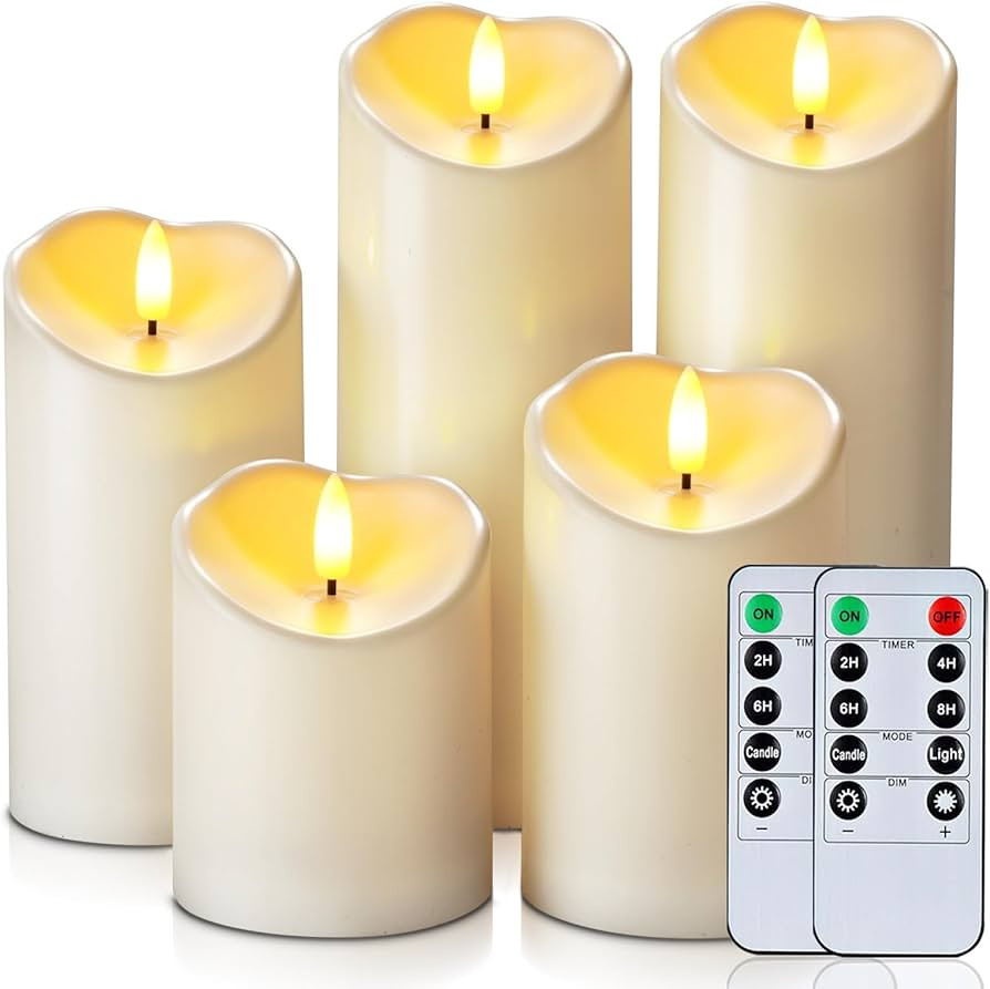 Homemory Outdoor Waterproof Flameless Candles, LED Candles, Battery Operated Candles with Remote ... | Amazon (US)