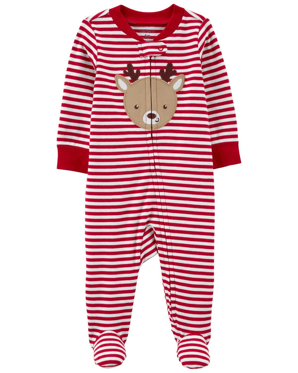 Red Baby Reindeer 2-Way Zip Cotton Sleep & Play Pajamas | carters.com | Carter's