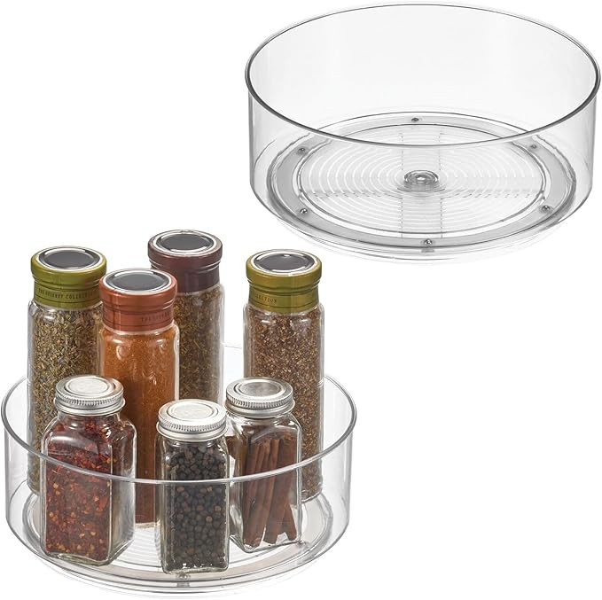 mDesign Lazy Susan Turntable Plastic Spinner for Kitchen/Bathroom, Pantry, Fridge, Cupboards, or ... | Amazon (US)