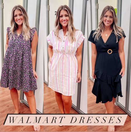 Walmart dresses for spring!!! How cute are these? Wearing a small in all of them! Some great options for last minute Easter dress shopping, spring break trips, any travel you have coming up for vacay, or a graduation or wedding! 

#LTKFind #LTKU #LTKtravel