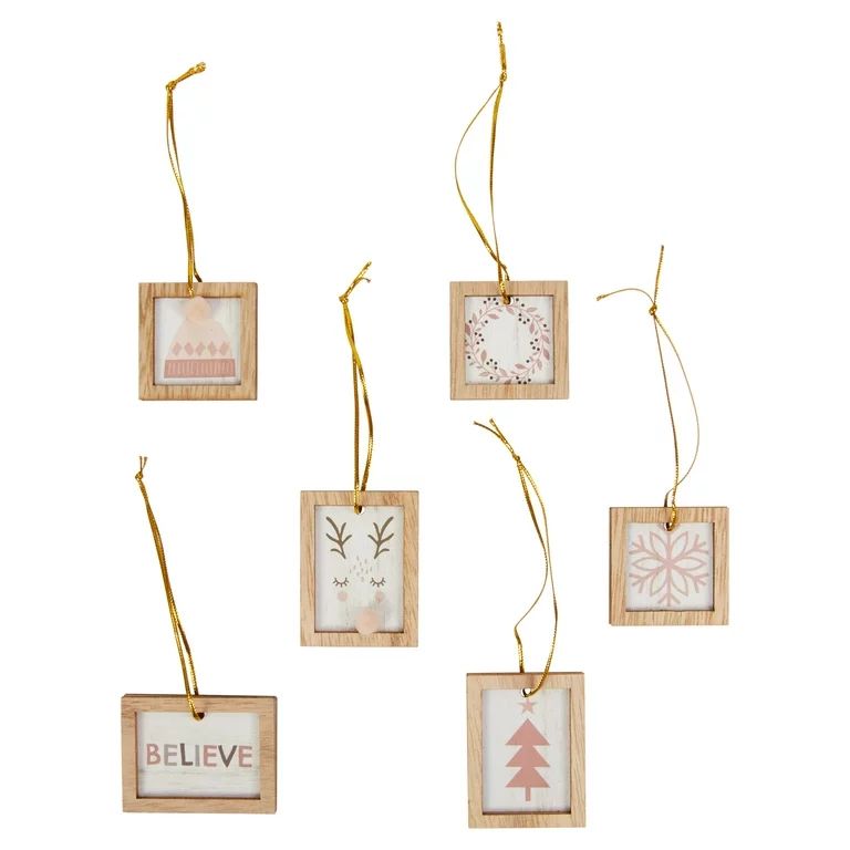 Christmas Tree Mini Ornaments, Frames, 6 Count, by Holiday Time | Walmart (US)