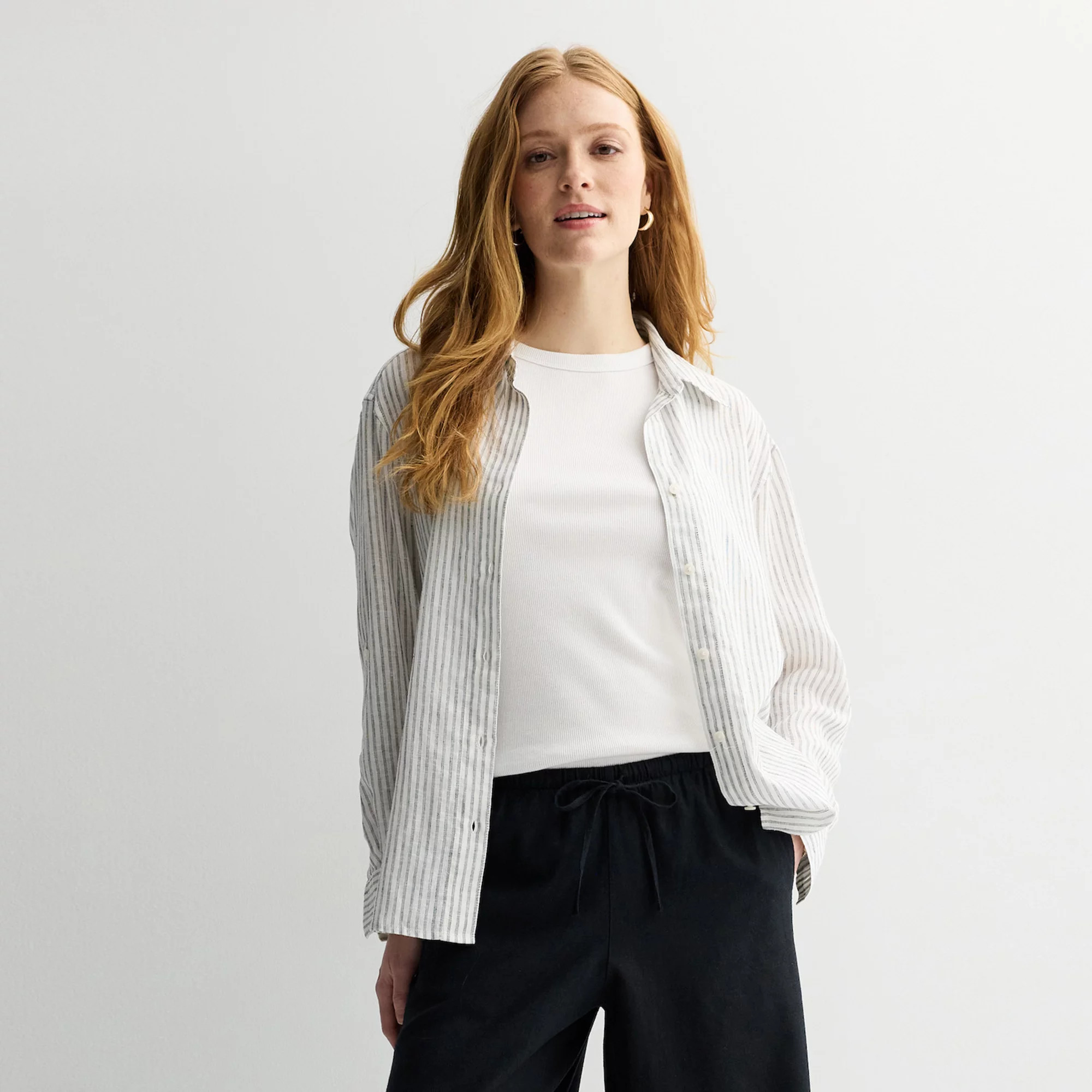 Women's Sonoma Goods For Life® Linen Oversized Boyfriend Shirt | Kohl's