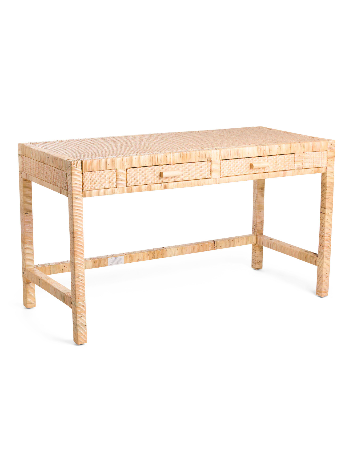 54in Rattan 2 Drawer Desk | TJ Maxx