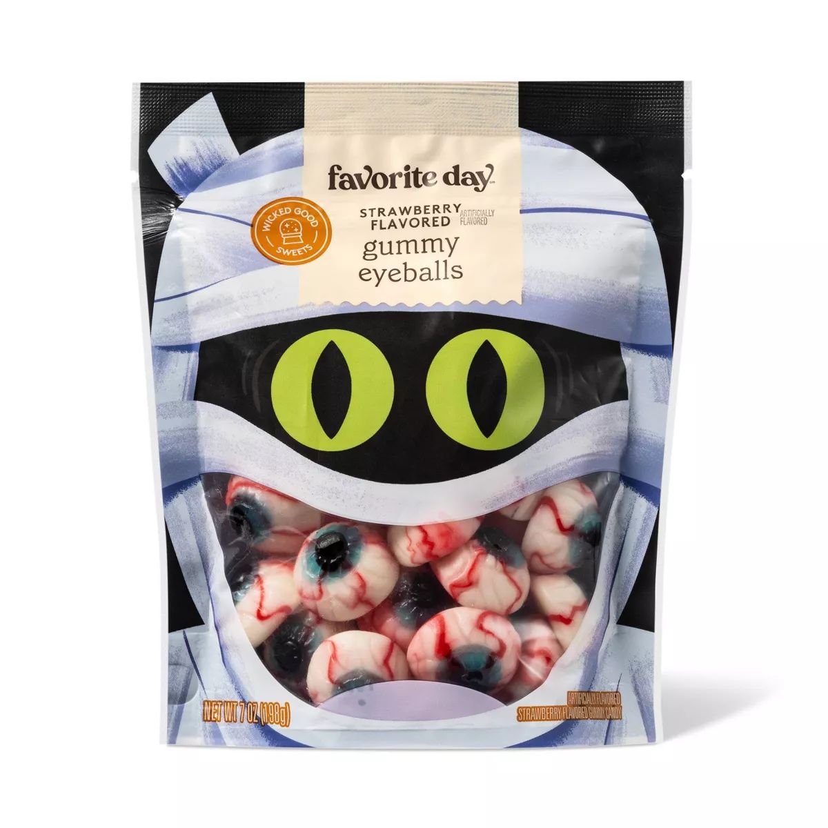 Halloween Resealable Bag Filled with Gummy Eyeballs - 7oz - Favorite Day™ | Target