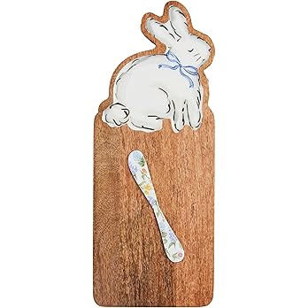 Mud Pie 14" x 5 3/4" | spreader 5 1/2" Bunny Wood Board Set, Brown | Amazon (US)
