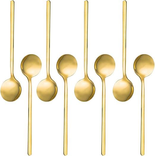 Pack of 8, Gold Plated Stainless Steel Espresso Spoons, findTop Mini Teaspoons Set for Coffee Sug... | Amazon (US)