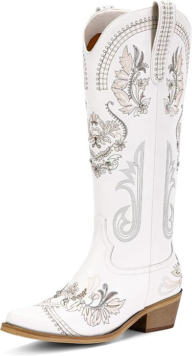 Lumeheel Cowboy Boots for Women - Knee High Western Cowgirl Boots, Sparkly Rhinestone Retro Count... | Amazon (US)