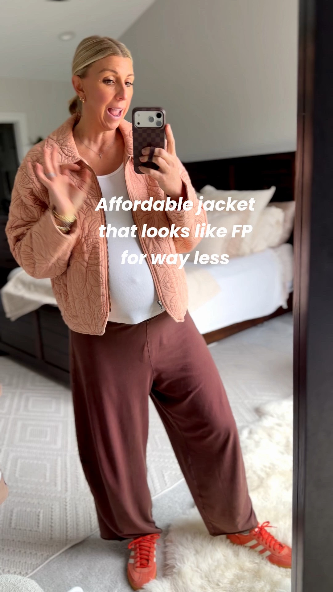 This light weight cotton, quilted jacket looks like free people, but for a fraction of the price! It’s perfect for busy days and weekend sports.

I’m wearing a size large.
 I would get your true to size 👍🏻￼￼￼

#LTKmomlife #LTKmorningroutine #LTKSeasonal