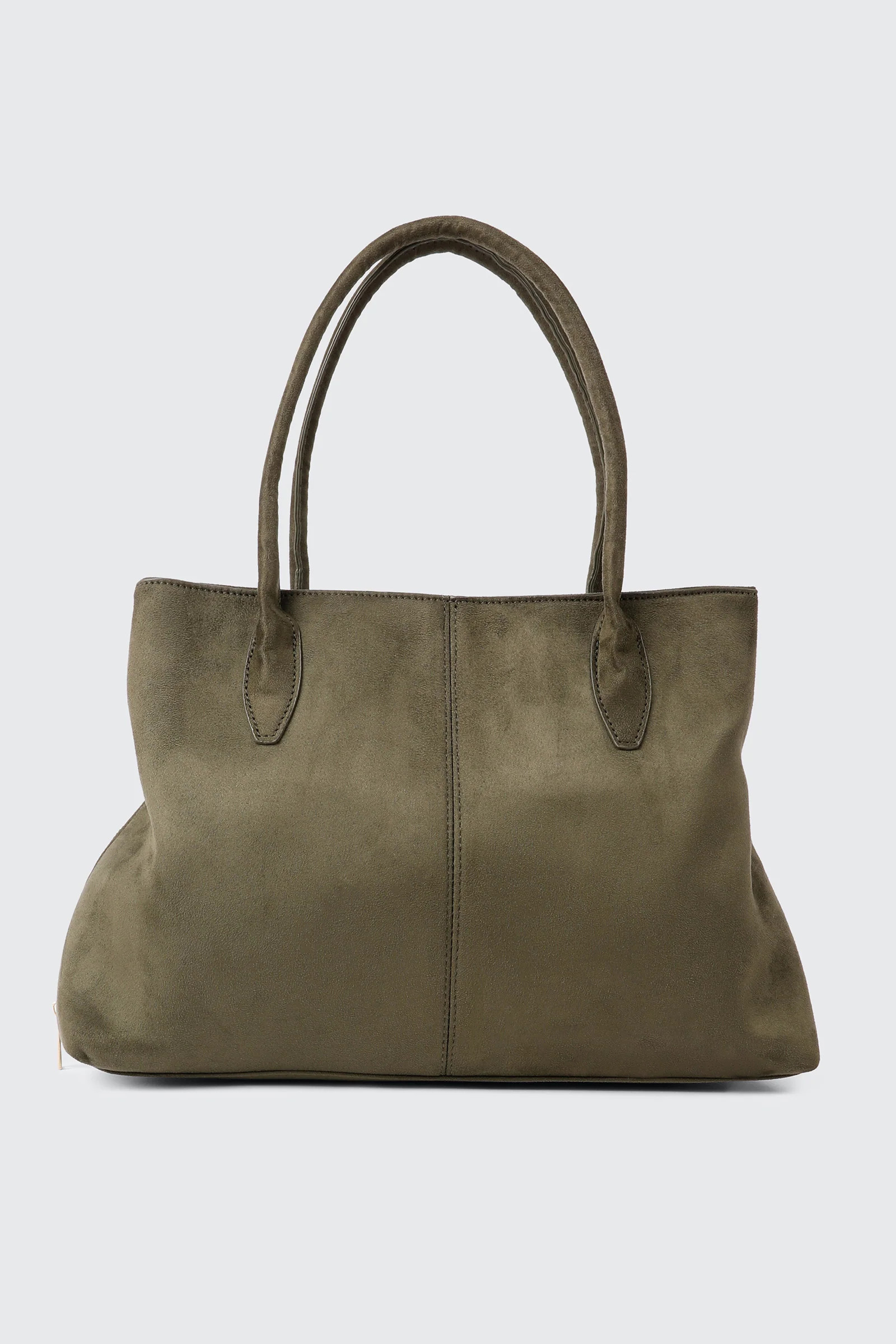 Faux Suede Tote Bag Khaki | Ardene Canada | Ardene US
