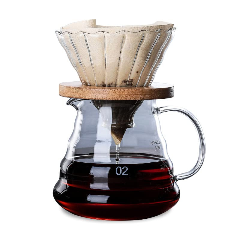 COFISUKI Pour Over Coffee Maker - 600ML Coffee Server with Glass Coffee Dripper, Stylish and Eleg... | Amazon (US)