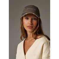 Washed Script Cap - Brown | The Couture Club