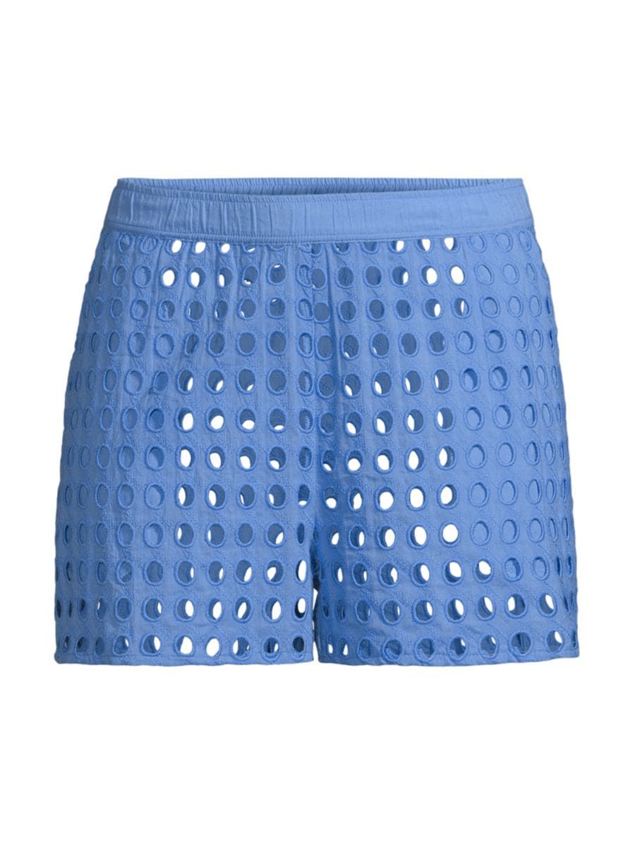 Solid & Striped Avril Eyelet Cotton Shorts | Saks Fifth Avenue