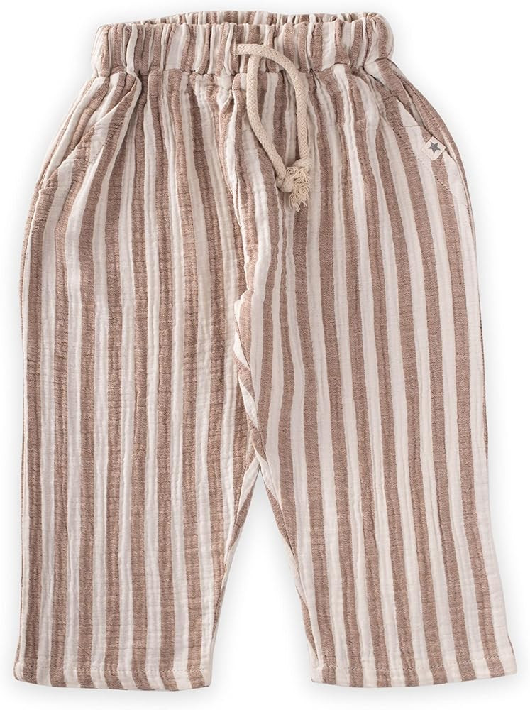 Cigit Concept 100% Cotton Muslin Pants for Boys Ages 1-7, Breathable and Casual Pants with Elasti... | Amazon (US)