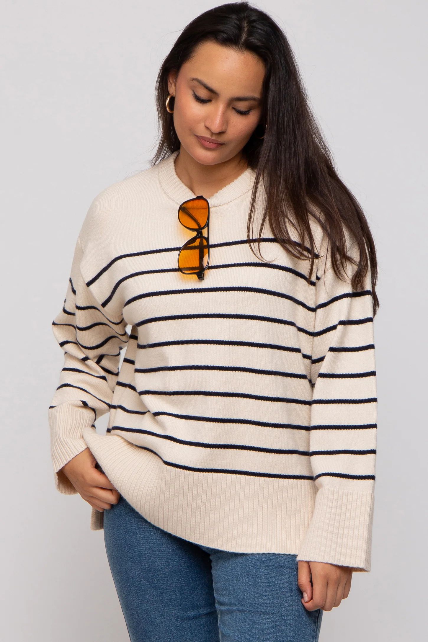 Black Striped Sweater | PinkBlush Maternity