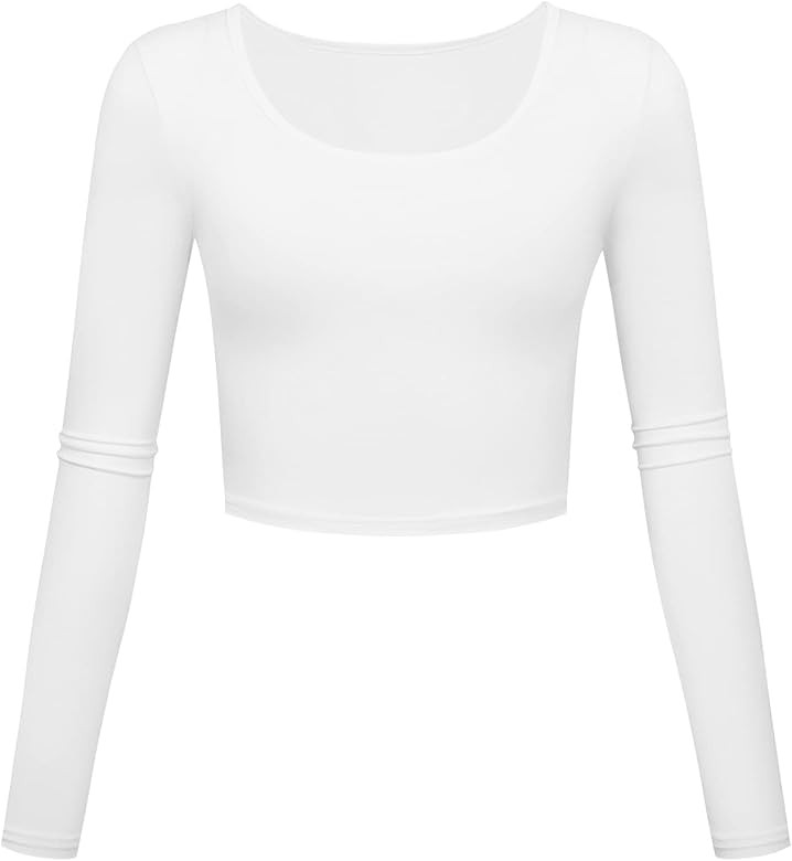 KLOTHO Lightweight Yoga Crop Tops Slim Fit Long Sleeve Workout Shirts for Women | Amazon (US)