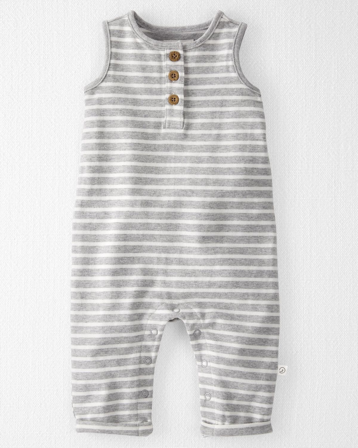 Grey Baby Striped Organic Cotton Jumpsuit | carters.com | Carter's