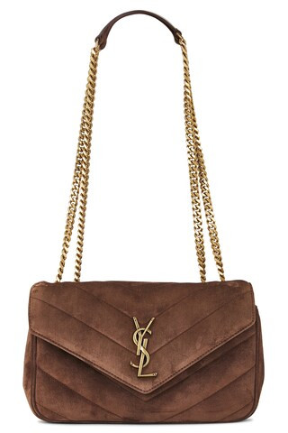 Saint Laurent Small Loulou Chain Bag in Brown | FWRD 
