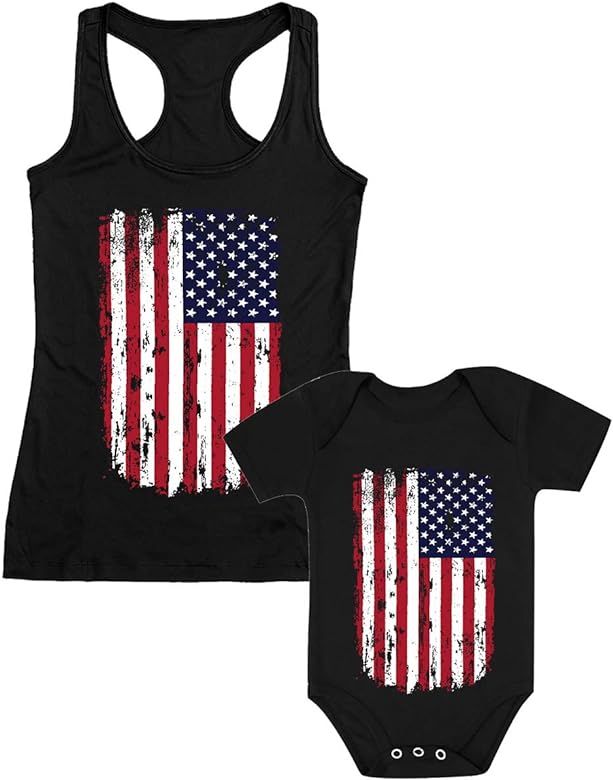 Tstars Mommy and Me 4th of July Shirts USA Flag Patriotic Mom and Baby Matching Outfits | Amazon (US)