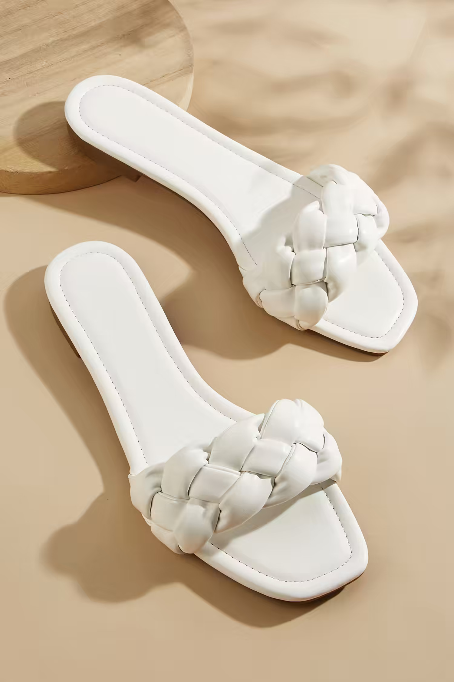 NewBraided Square Toe Flat Sandals | Cupshe US