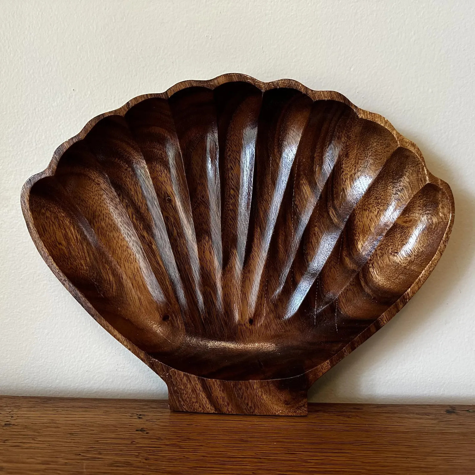 Vintage Wood Shell Dish Platter Seashell | Etsy (Global)