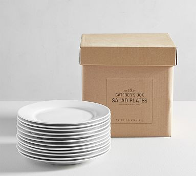 Caterer's Box Rim Porcelain Salad Plates - Set of 12 | Pottery Barn (US)