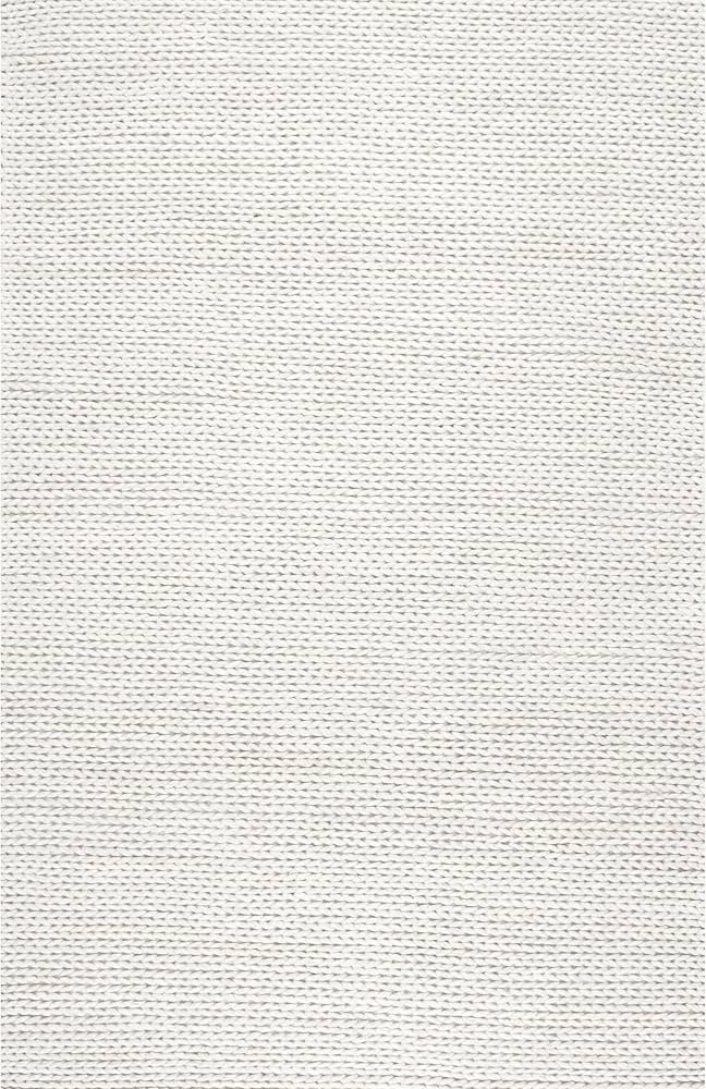 nuLOOM Penelope Braided Wool Area Rug, 8' Square, Off-white | Amazon (US)
