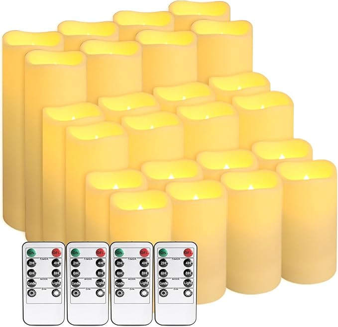 24-Piece LED Candles Set - 3 Sizes (Large, Medium, Small) - Flame Effect, Remote-Controlled, Safe... | Amazon (CA)