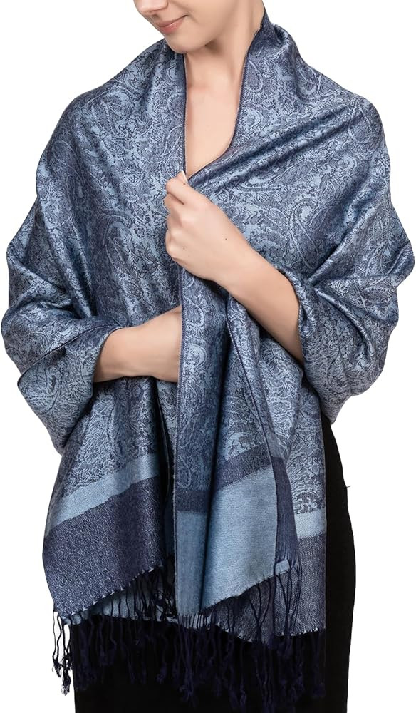 Achillea Two Tone Vintage Jacquard Paisley Pashmina Shawl Wrap Scarf | Amazon (US)