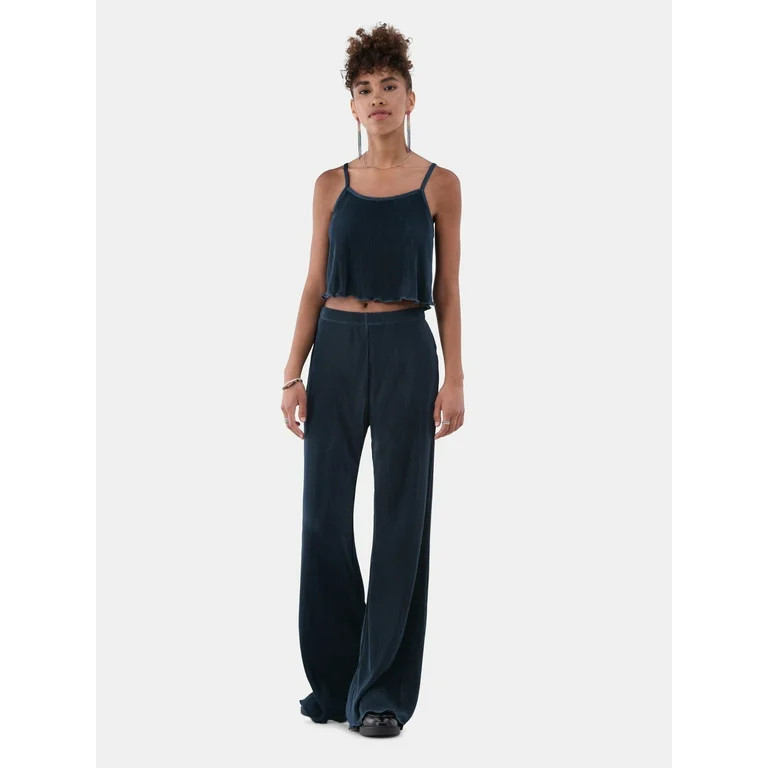 No Boundaries Plissé Cami and Pant Set, 2 Piece, Women’s | Walmart (US)