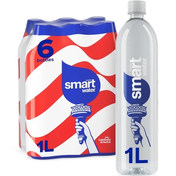 smartwater Vapor Distilled Water Bottles, 33.8 fl oz, 6 Pack | Walmart (US)