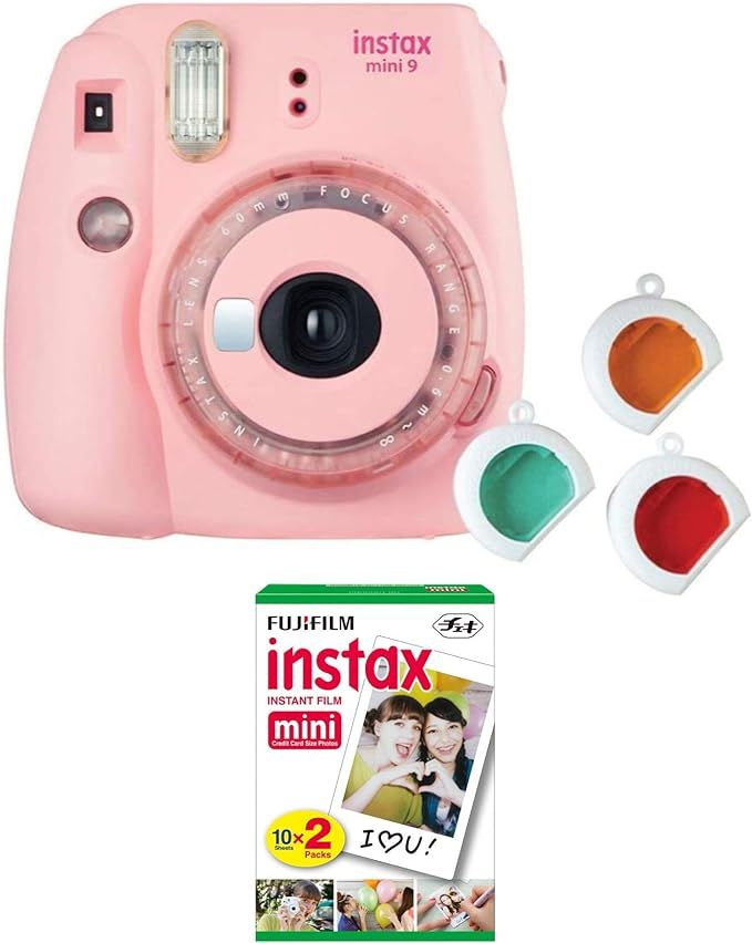Fujifilm instax Mini 9 Instant Film Camera (Blush Pink with Clear Accents) with Twin Film Pack Bu... | Amazon (US)