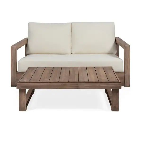 Westchester Acacia Wood Loveseat and Coffee Table Set by Christopher Knight Home - Overstock - 31... | Bed Bath & Beyond