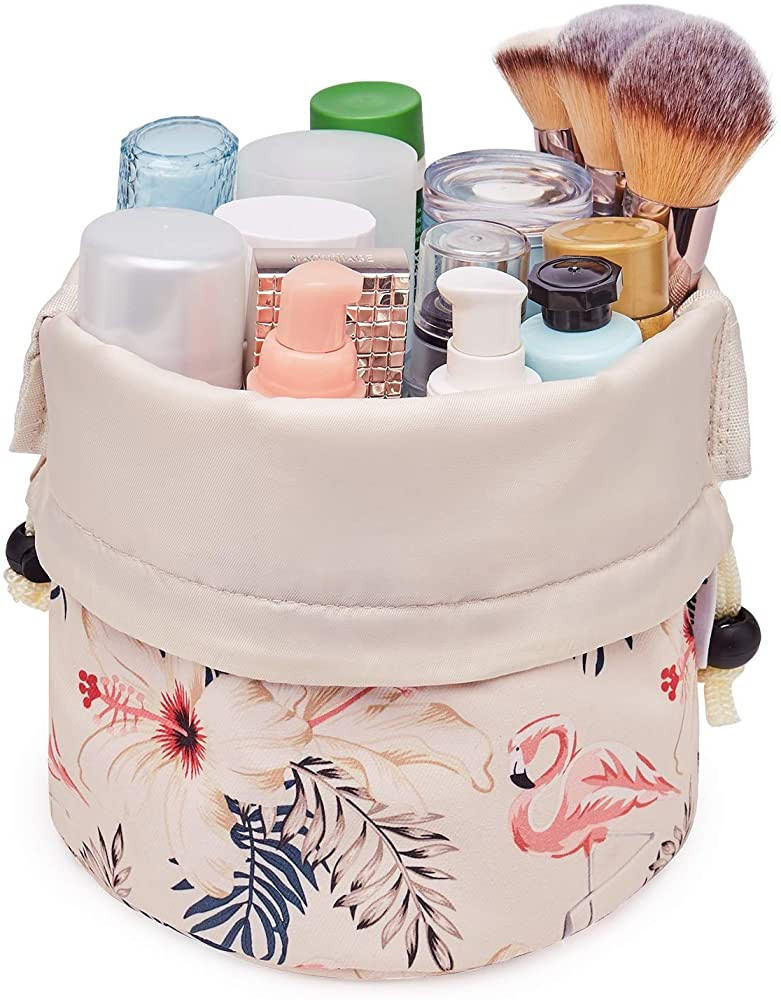 Barrel Drawstring Makeup Bag Travel Cosmetic Bag Large Toiletry Organizer Waterproof for Women an... | Amazon (US)