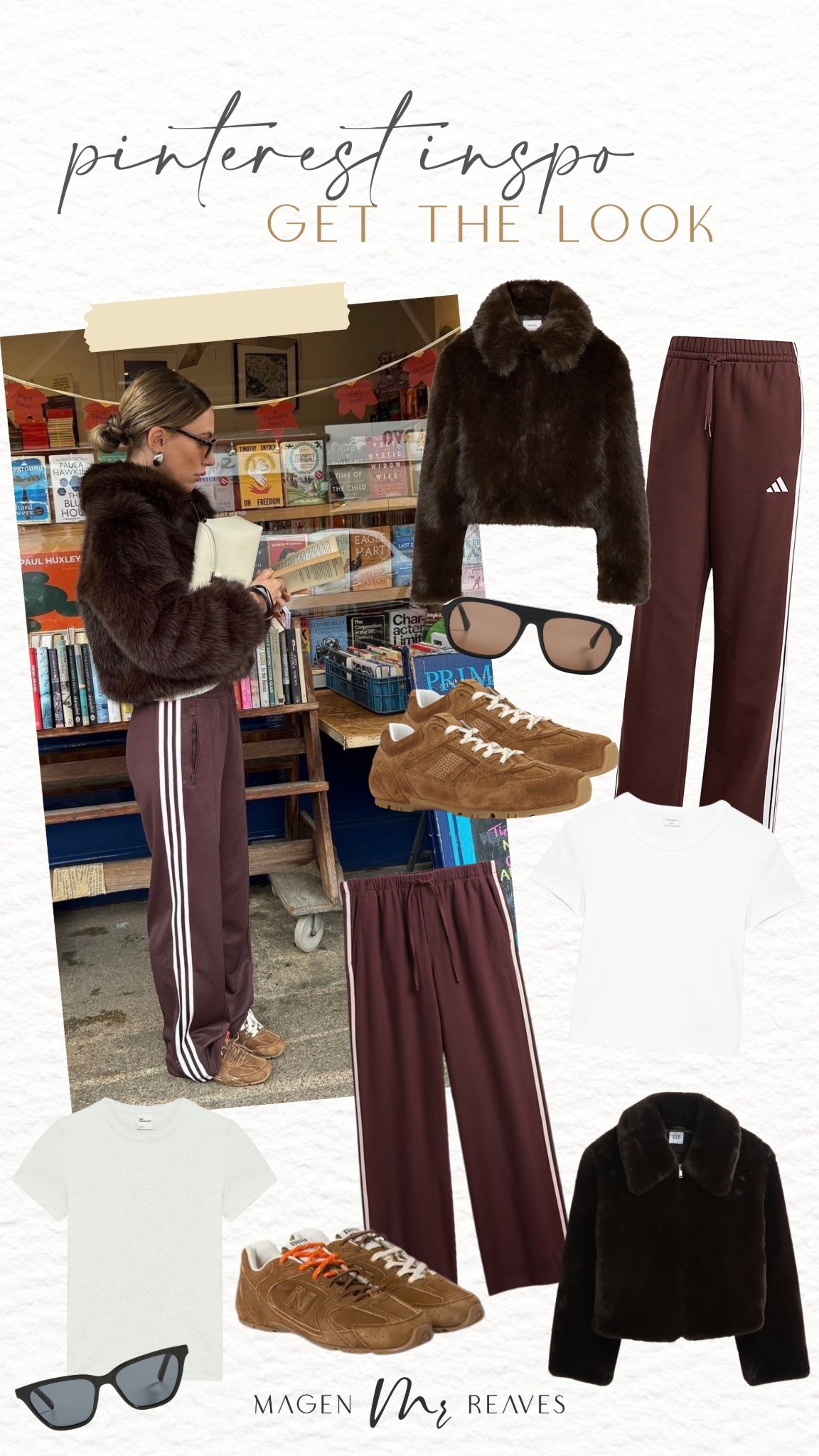 Pinterest outfit! 

brown track pants, fur coat, brown fur jacket, fall fashion, brown sneakers, miu miu sneakers, new balance sneakers, chic fall fashion, petite style
