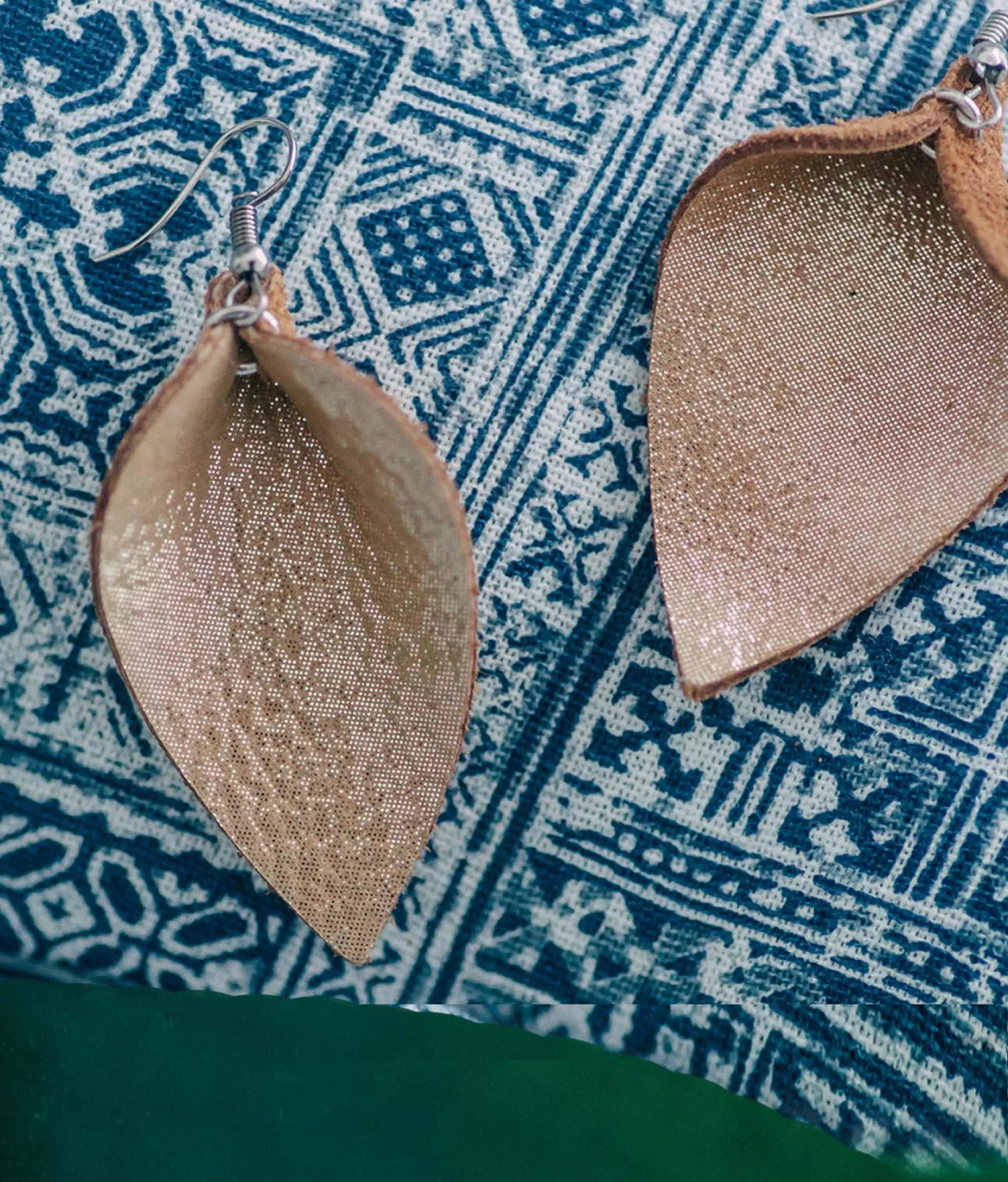 Metallic Leather Earring | Buckle