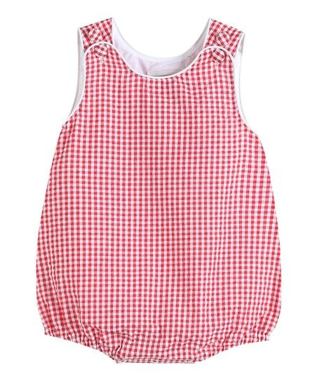 Red Gingham Seersucker Romper - Infant & Toddler | Zulily