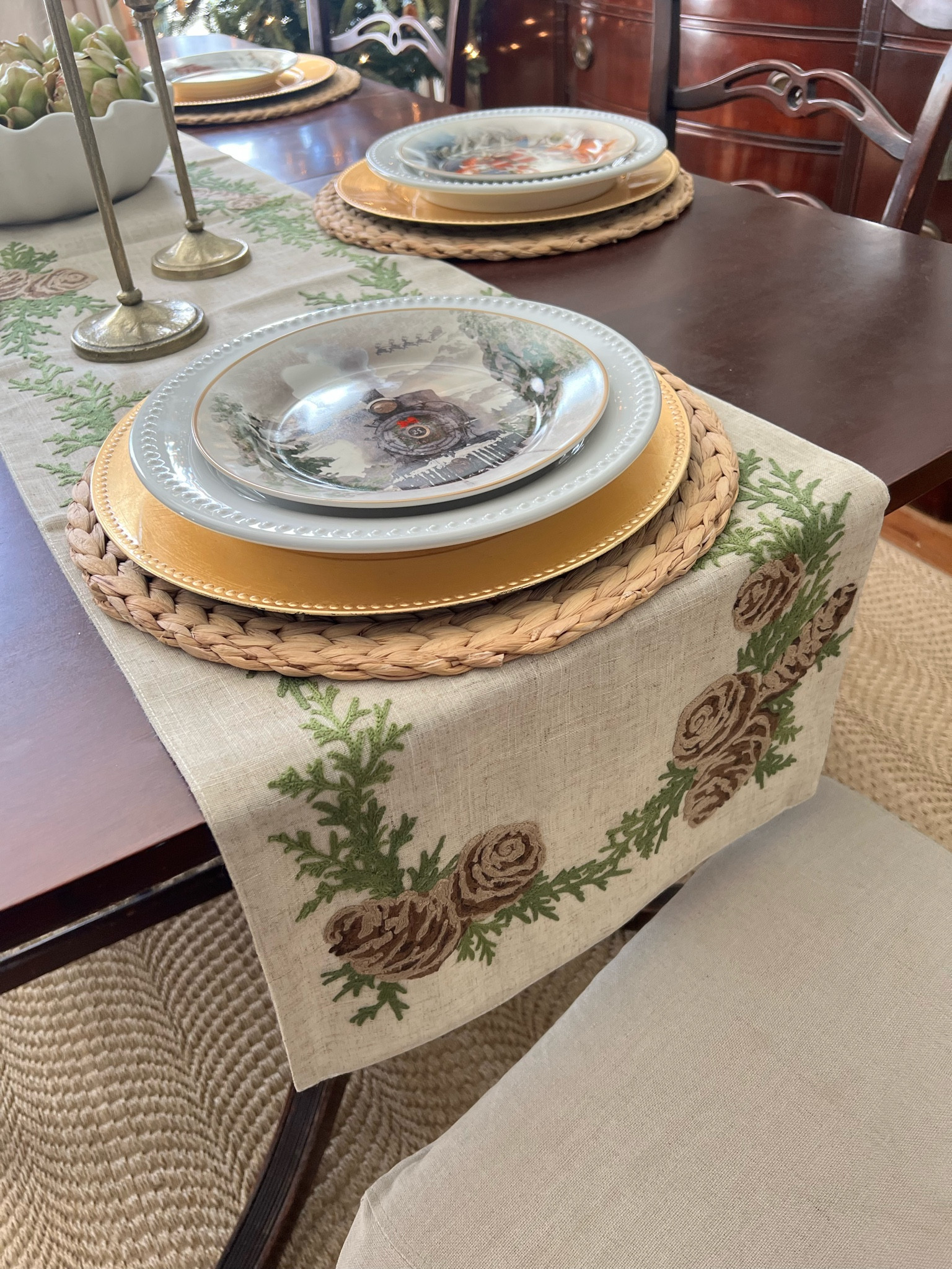 My new table runner looks great with my Dori Sisal rug with a fish scale pattern.

#LTKSeasonal #LTKHome #LTKHoliday
