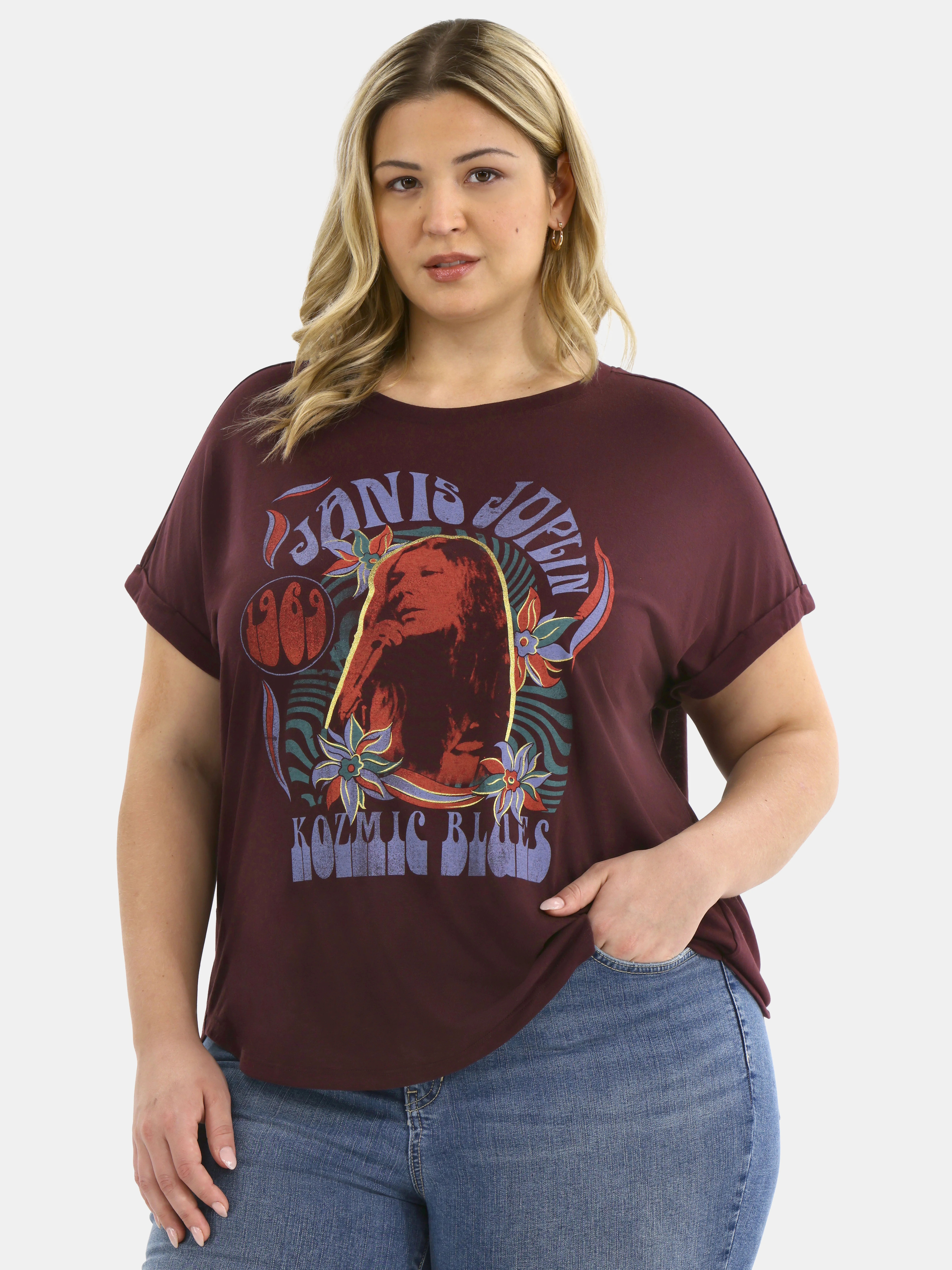 Terra & Sky Women's Plus Janis Joplin Graphic Tee, Sizes 0X-5X | Walmart (US)