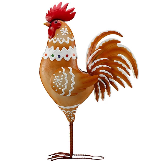 New!Red Shed  72 in. Metal Gingerbread Rooster Statue | Tractor Supply