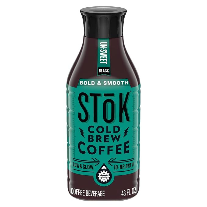 SToK Bold & Smooth Black Unsweetened Cold Brew Coffee, Ready to Drink Bottled Coffee, 48 fl oz​ | Amazon (US)