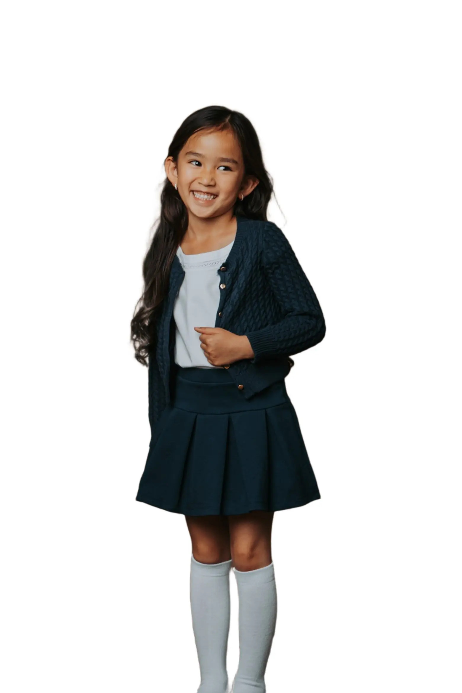 Kids' Organic Long Sleeve Classic Cable Cardigan Sweater (Women) | Nordstrom | Nordstrom