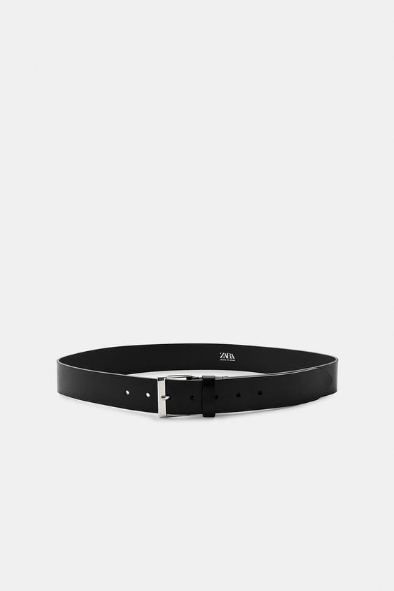 SQUARE BUCKLE LEATHER BELT | Zara US
