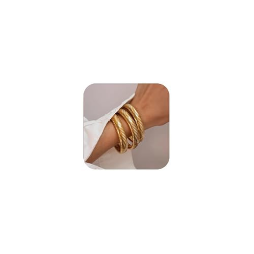 Awinesn 18K Gold Plated Bracelets for Women Gold Bangles for Women Chunky Bangle Bracelets for Wo... | Amazon (US)