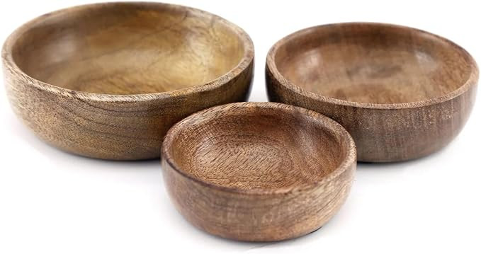 Geko Mango Wood Round Bowls Three Piece | Amazon (UK)