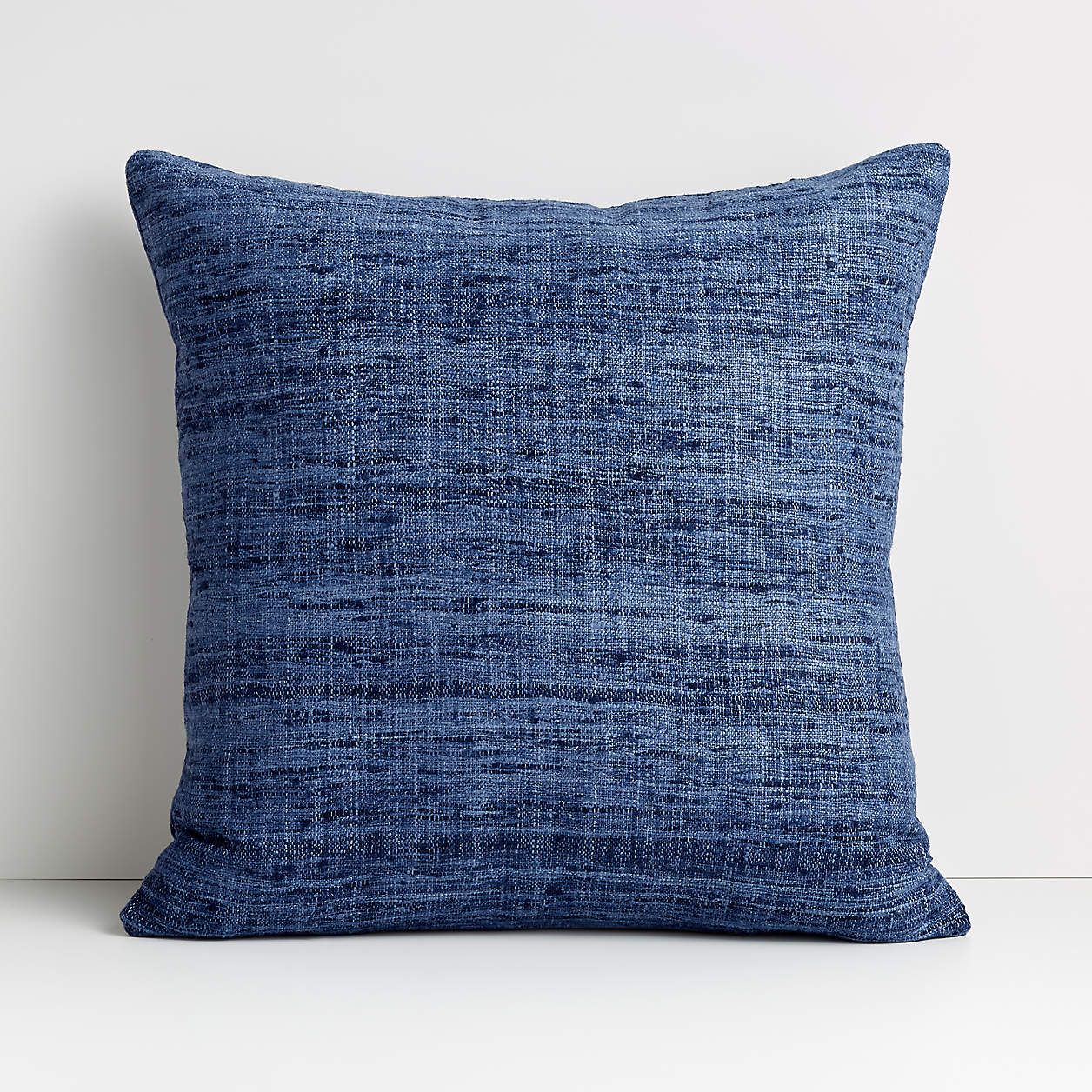 Dark Grey 20"x20" Square Cotton Sari Silk Decorative Throw Pillow | Crate & Barrel | Crate & Barrel