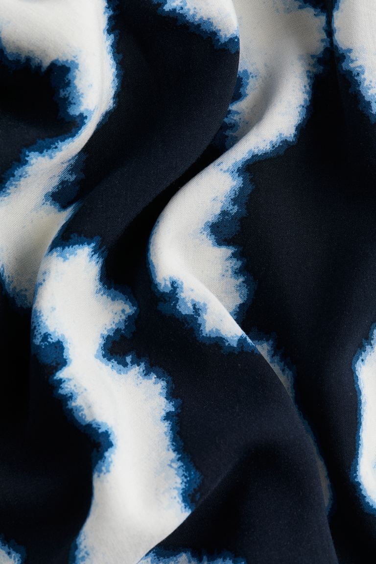 Viscose Dress with Narrow Shoulder Straps - Navy blue/patterned - Ladies | H&M US | H&M (US + CA)