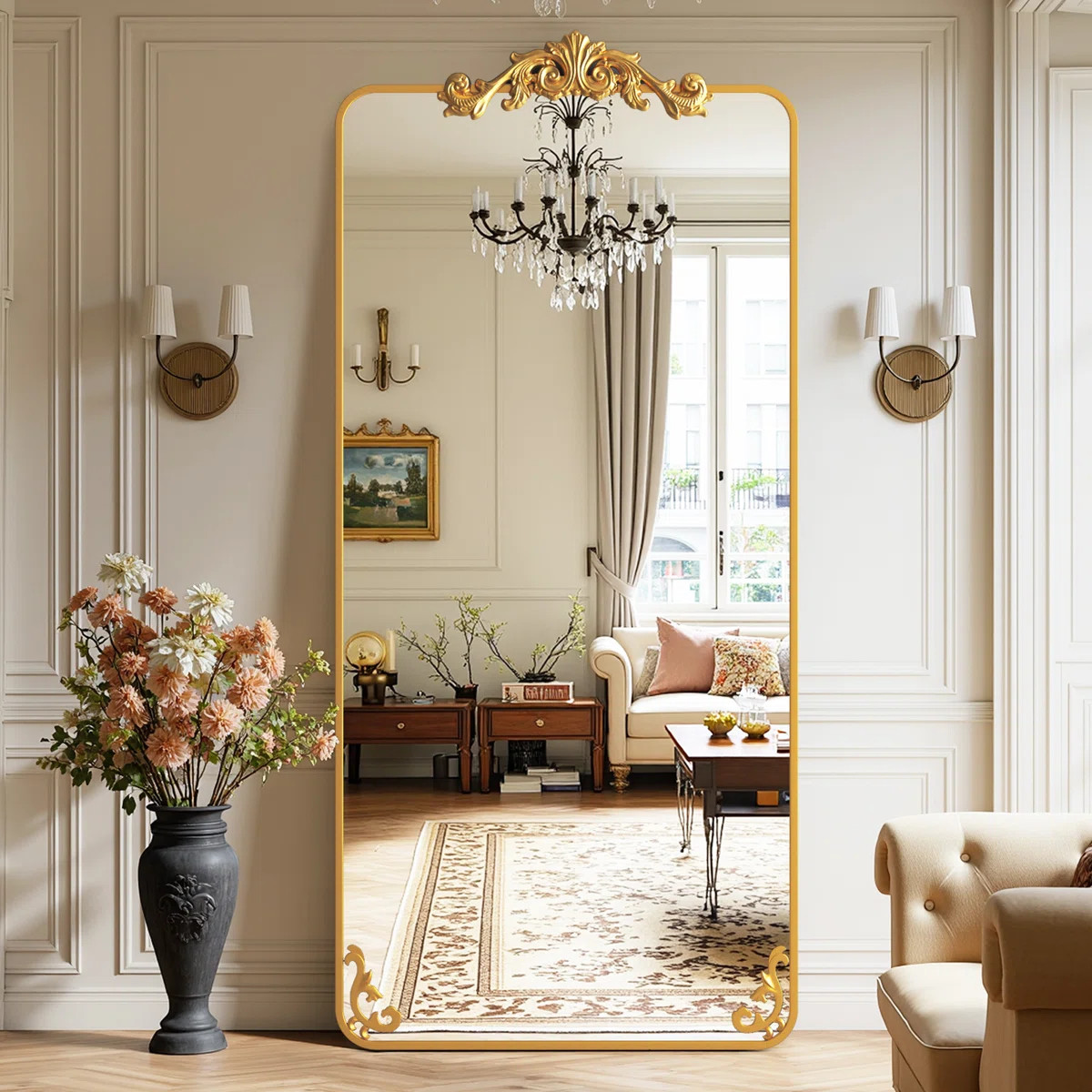 Ornately Carved Square Domed Mirror | Wayfair North America