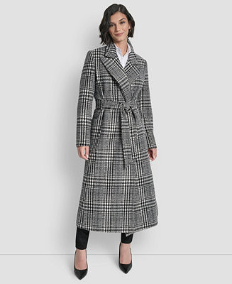 Women's Notch Collar Belted Wrap Coat | Macy's